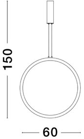 Pendul LED dimabil design modern Change negru 60cm