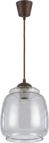 Brilagi - Lustră LED suspendată pe cablu R GLASS, 1xE27/60W/230V, Ø 26 cm, maro/gri fumuriu