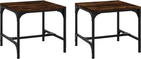 vidaXL Mese laterale, 2 buc. stejar fumuriu 40x40x35 cm lemn prelucrat