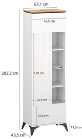 Vitrină Vejares 1 (alb + stejar evoke). 1116986