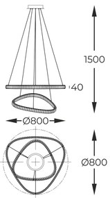 Lustra suspendata LED CCT si telecomanda ATHESA
