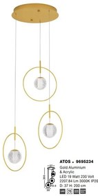 Lustra cu 3 pendule LED design modern ATOS