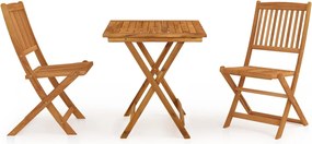 vidaXL Set mobilier grădină pliabil, 3 piese, lemn masiv acacia