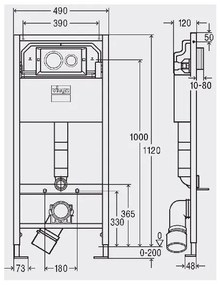 Set rezervor incastrat si cadru bideu, Viega Prevista, clapeta Style 20 crom si set de fixare, 792855+76442