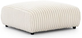 Taburet crem cu tapițerie din catifea reiată Justin – Ropez