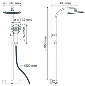 Schütte 60046 - Set de duș MADURA FRESH cu baterie termostatică, crom lucios