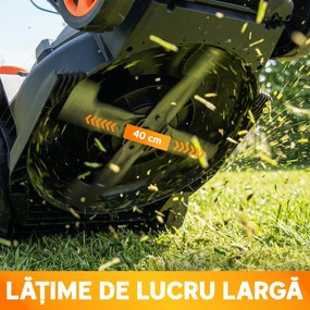 Outsunny Mașină de Tuns Iarba Electrică 1800W cu Lățime de Tăiere de 40cm, Funcție Mulching și Sac de 50L, Mâner Reglabil și Detașabil, 6 Niveluri de Tăiere, Gri Deschis | Aosom Romania