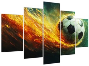 Tablou - Minge de Fotbal în Zbor (150x105 cm)