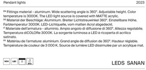 Pendul LED design tehnic Ray auriu mat