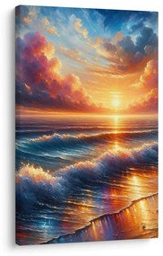 Tablou valuri marine și soare