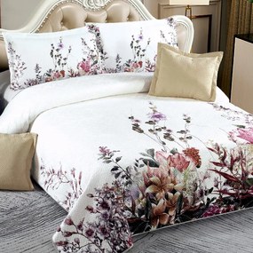 Cuvertura catifea matlasata, cu model, 5 piese, pat 2 persoane, 230x250 cm, CM04