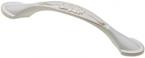 Maner model ROYAL 1, 96 mm, finisaj alb/auriu