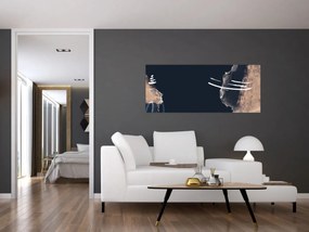 Tablou - Abstracție albastru închis (120x50 cm)