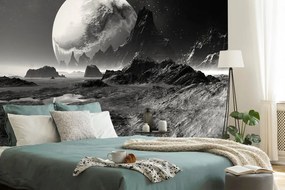Tapet peisajul fantasy în alb-negru