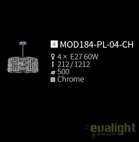 Lustra eleganta Gelid diametru 50cm MYMOD184-PL-04-CH