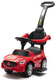 Mașinuță Baby Mix pentru copii cu sunet și bară deghidare Pompieri, roșu