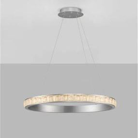 Lustra LED design circular, Otel, Argintiu, Cristal K9, ETEKEN NVL-9501215
