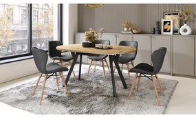 Masă de dining ARTUR, stejar artisan/negru