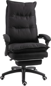 Vinsetto Scaun Birou cu Masaj, cu Înălțime Reglabilă, 6 Puncte de Masaj și Telecomandă, 70x62x120-130 cm, Negru | Aosom Romania