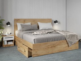 Set mobila dormitor complet Alb/Stejar Levi C03