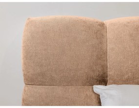 Pat matrimonial roz deschis tapițat cu somieră 180x200 cm Kumo – Bobochic Paris