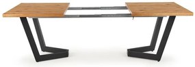 Masa extensibila Massive stejar deschis/negru L160-250 cm