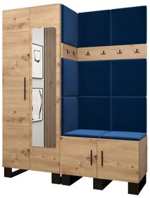 Set mobilier pentru hol Amanda 14 (Stejar artisan + Albastru). 1085979