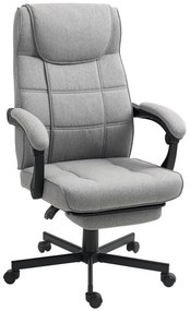 HOMCOM Scaun de birou cu funcție de masaj Scaun șefesc ergonomic cu funcție de relaxare Suport pentru picioare Gri | Aosom Romania