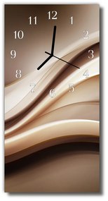 Ceas de perete din sticla vertical linii maro opera de arta Abstract