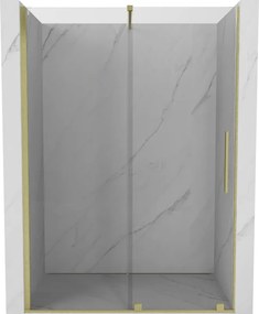 Mexen Velar uși pentru duș glisante 140 cm, transparente, aurii mat periat - 871-140-000-01-55