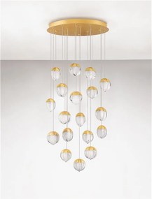 Lustra cu 18 pendule LED ALICIA auriu