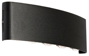 Aplică de perete exterioară neagră cu LED integrat 10 lumini IP54 - Silly