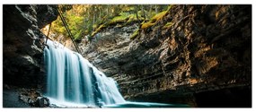 Tablou cu cascada de pădure (120x50 cm)