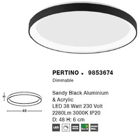 Plafoniera LED moderna design slim 48cm PERTINO negru NVL-9853674