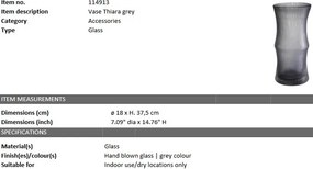 Vaza flori, Vas decorativ Thiara gri 114913 HZ