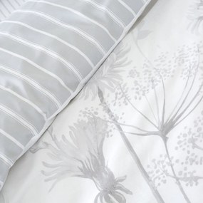 Lenjerie de pat Catherine Lansfield Meadowsweet Floral, 135 x 200 cm, alb - gri