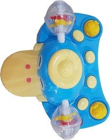Premergator Reglabil in 3 Trepte NOVOKIDS™ Happy Duck , Ratusca, Pliabil, 8 Roti, Cu Melodii, Albastru