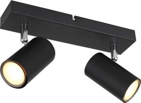 Aplica de perete / tavan cu 2 spoturi directionabile design modern ROBBY negru mat