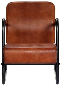 282900 vidaXL Fotoliu de relaxare, maro, piele naturală