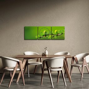 Tablou con verde (cu ceas) (90x30 cm)