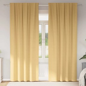 vidaXL Perdele cu perdele 2 pcs Bej 245 x 140 cm Poliester