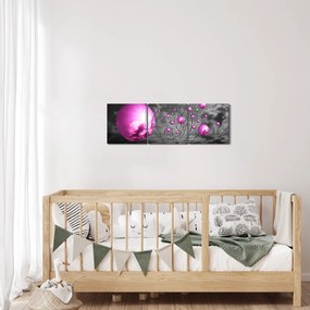 Tabloul bilelor roz (cu ceas) (90x30 cm)