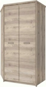 Dulap JAZZ, stejar, PAL laminat, cu 2 usi, 101x101x210 cm