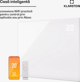 Klarstein Wonderwall Smart Bornholm, încălzitor cu infraroșu, 120 x 80 cm, 980 W, aplicație