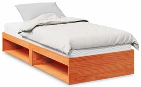 vidaXL Pat de zi cu saltea, maro ceruit, 80x200 cm, lemn masiv pin
