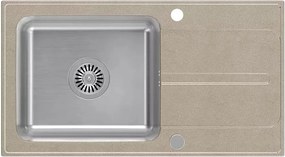 Chiuveta compozit incastrata Quadron Pop Ralph 111 finisaj inox - bej 78x43 cm