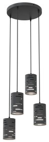 Lustră pe cablu TANK 4xE27/15W/230V negru
