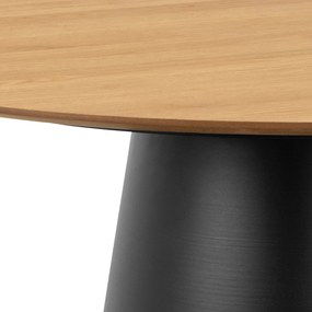 MAZZONI EXPORT BOSCO Stejar natural/picior negru - MASĂ ROTUNDĂ 120 cm PENTRU BUCĂTĂRIE SUFRAGERIE SALON FURNIR