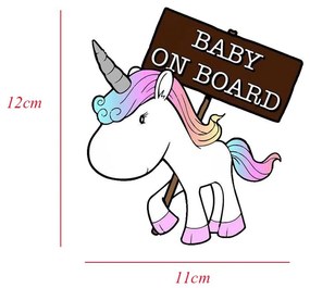 Autocolante pentru mașină "Unicorn" 12x11 cm
