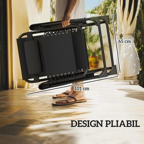 Outsunny Set de 2 Șezlonguri de Grădină cu Gravitație Zero și Măsuță cu Suport pentru Pahare, 47x47x54 cm, Gri | Aosom Romania